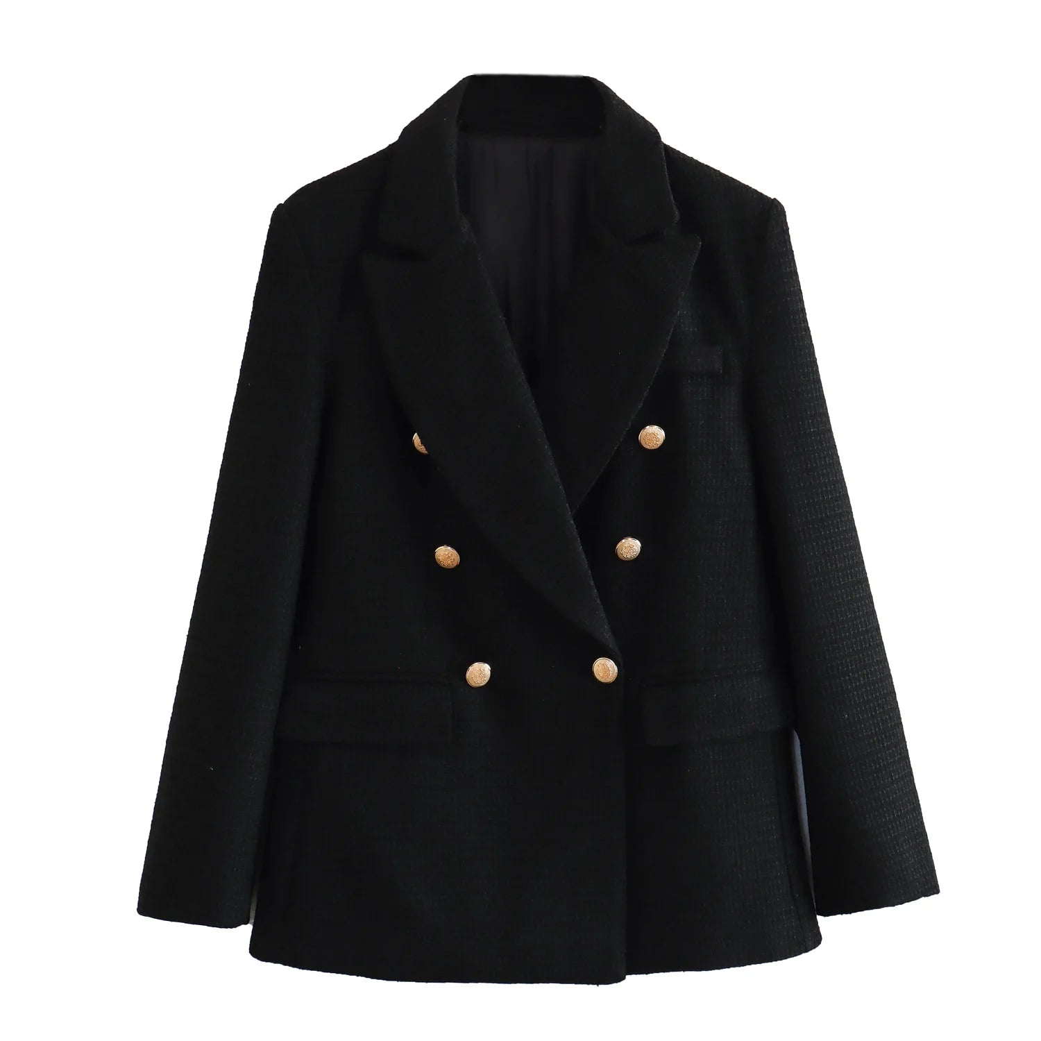 2024 Autumn New Women's Clothing Style Fashionable Versatile Texture Double breasted Mid length Suit Coat