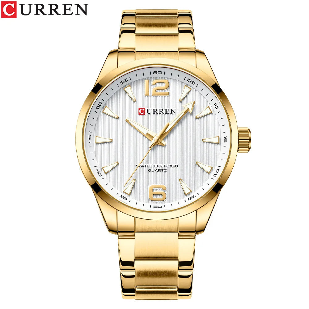 CURREN 8434 Men's Luxury Watch - Luminous Hands Stainless Steel Business