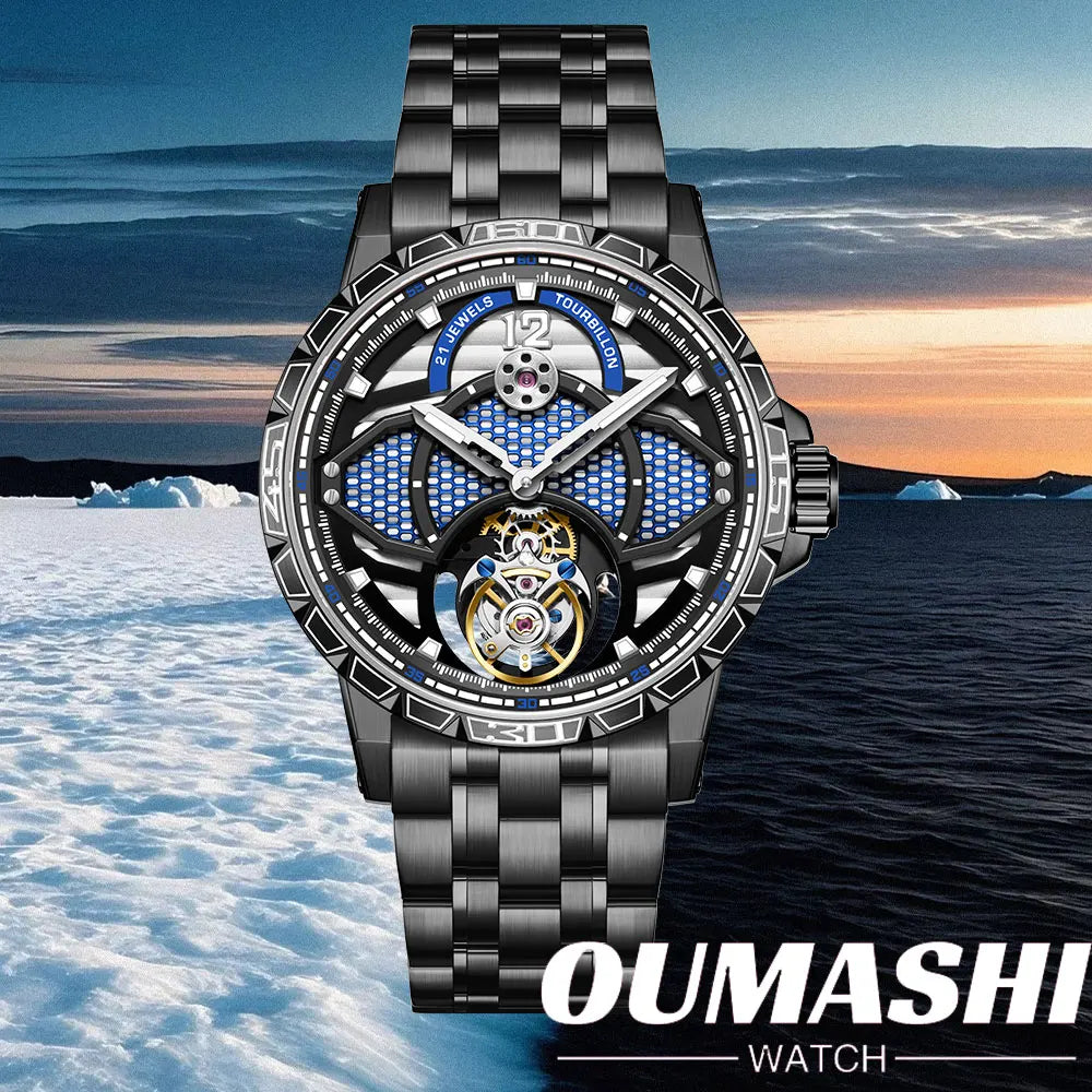 42mm watch New Design Automatic Watch Men's Manual tourbillon Mechanical Watch Luxury Clock Waterproof men's watch