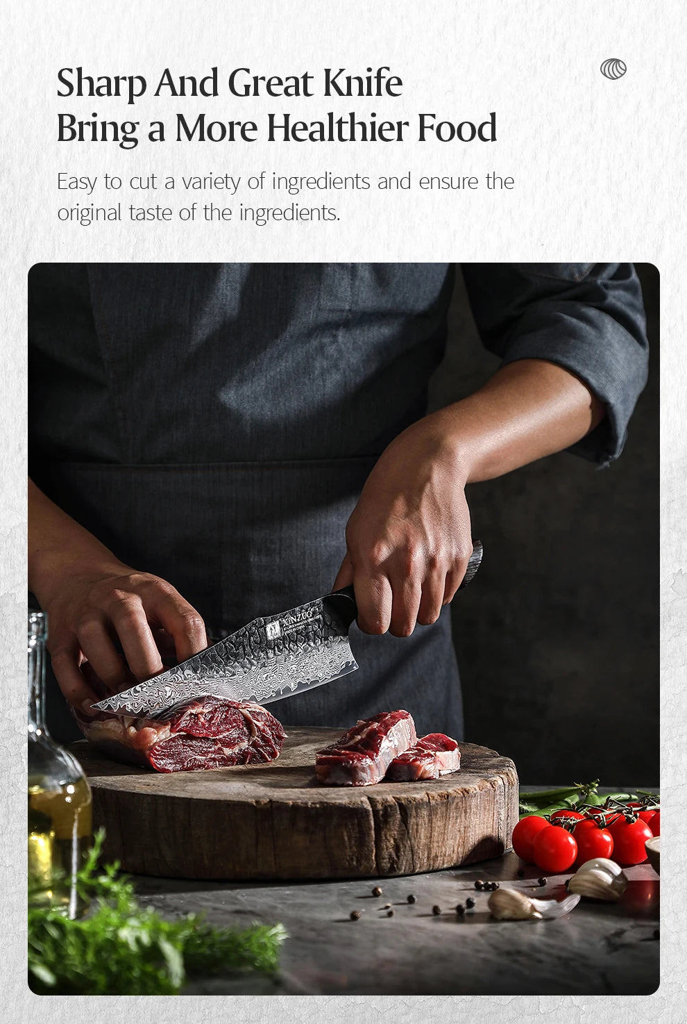 XINZUO 1-5PCS Damascus Steel Kitchen Knife 10Cr15CoMov Steel Core Chopping Vegetables And Fruits Household Kitchen Knife