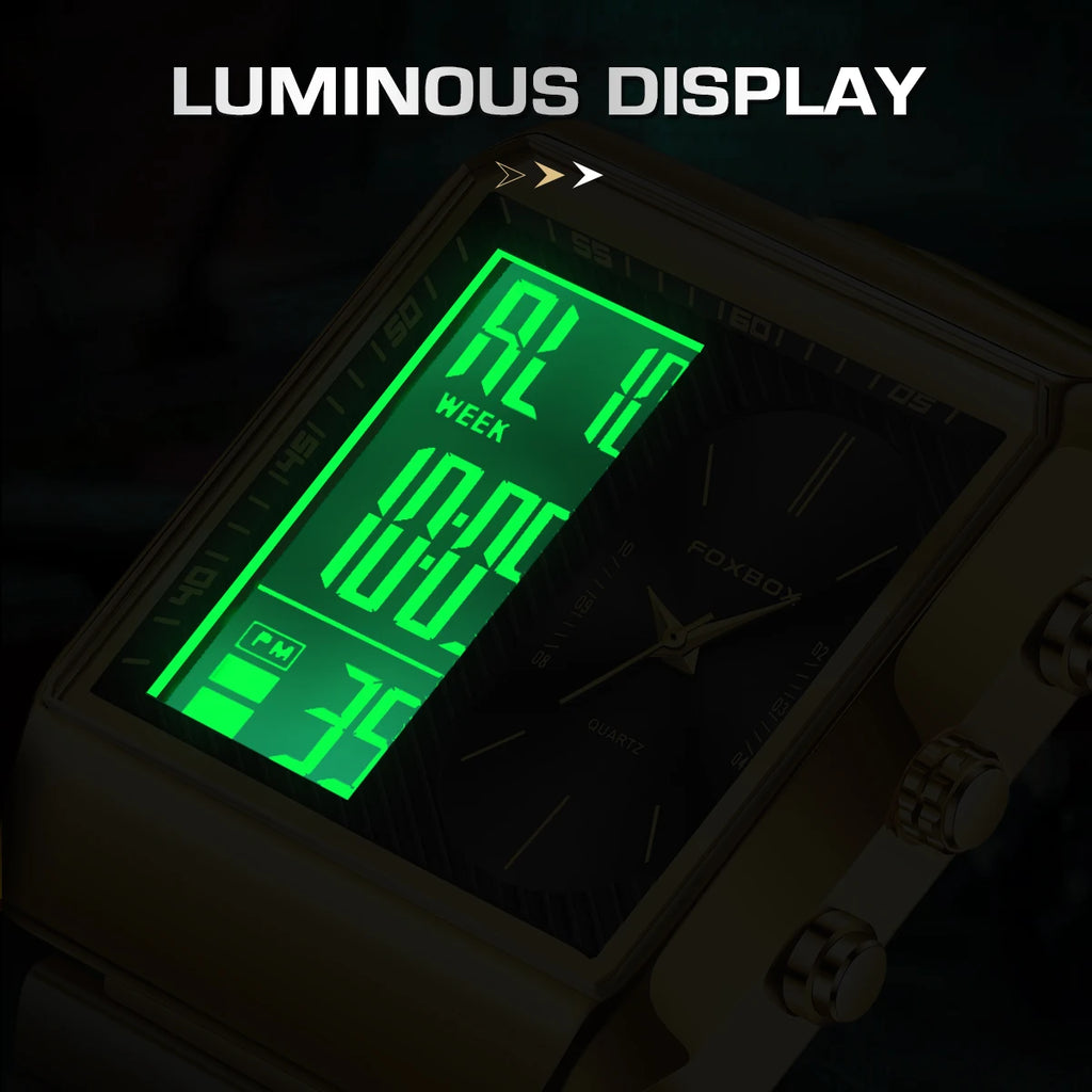 LIGE DualTech Pro - Luxury Dual Display Analog-Digital Watch