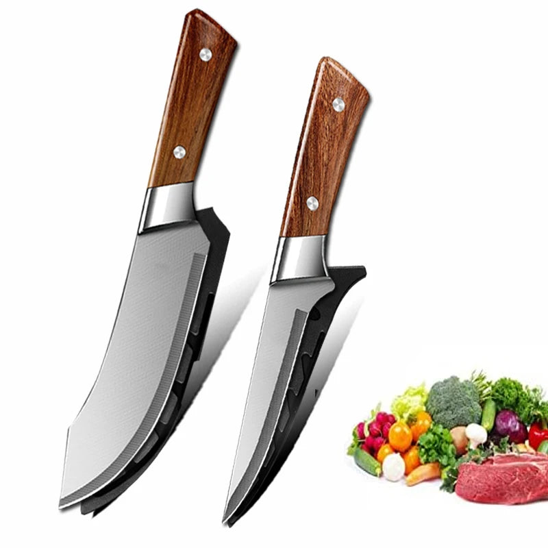 Stainless Steel Kitchen Knife Set Meat Cutting Knife Butcher's Pig Killing Knife Professional Boning Knife Kitchen Accessories