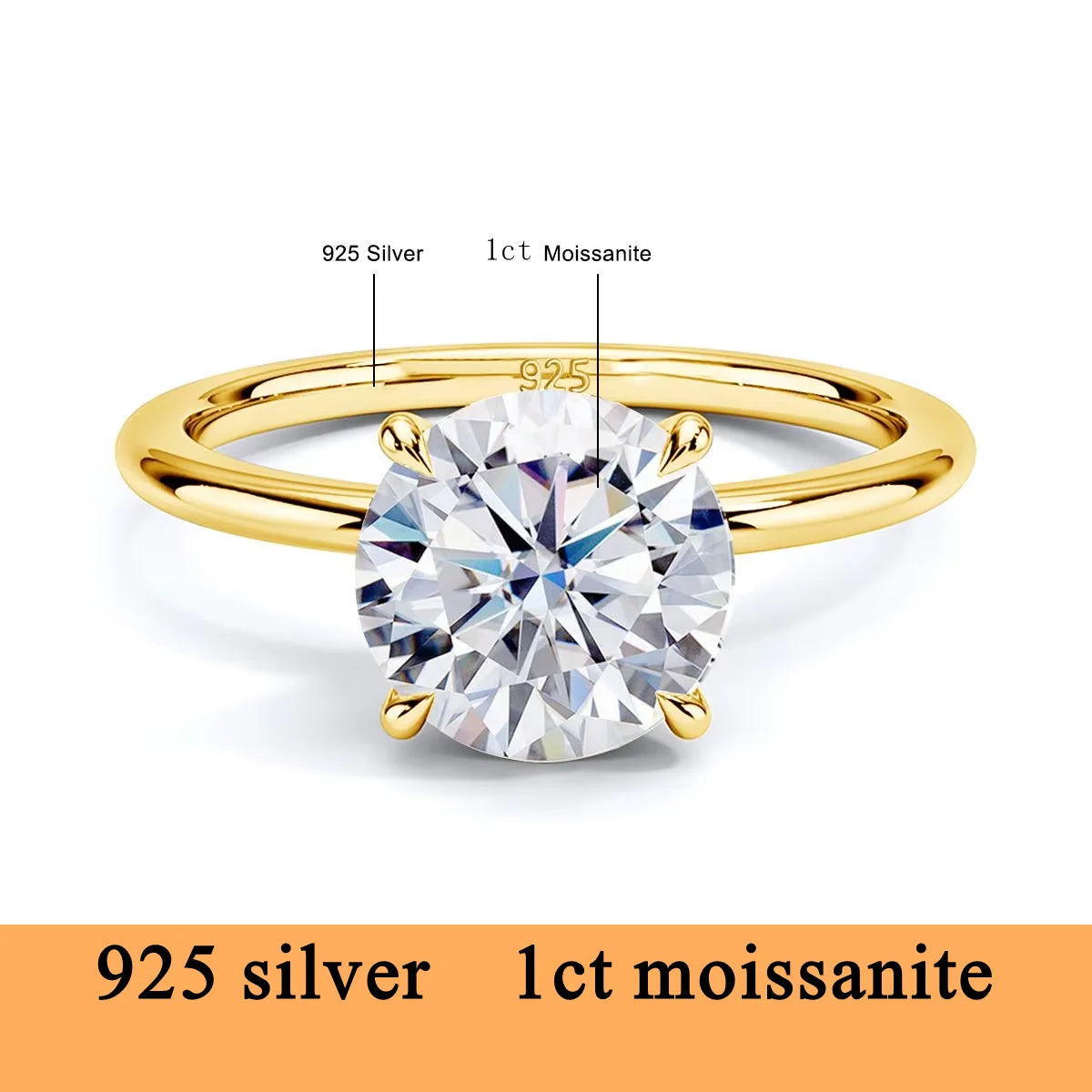 14K Gold Moissanite Women's Ring