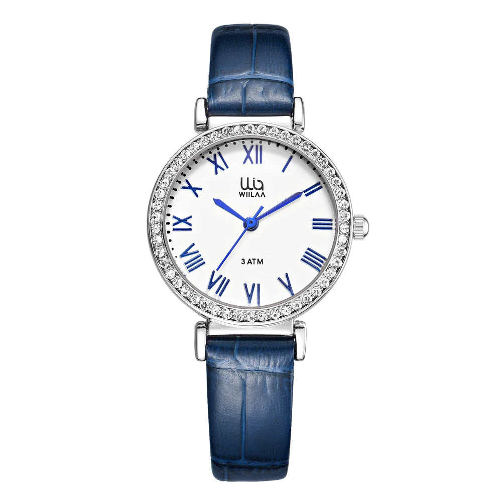 Women Leather Watches Top Brand Luxury Rhinestone Fashion Elegant Ladies Wrist Watches Women Quartz Wristwatch Dropshipping