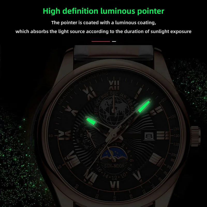 Waterproof Luminous Calendar Men's Watch, Student Quartz Wrist Watch