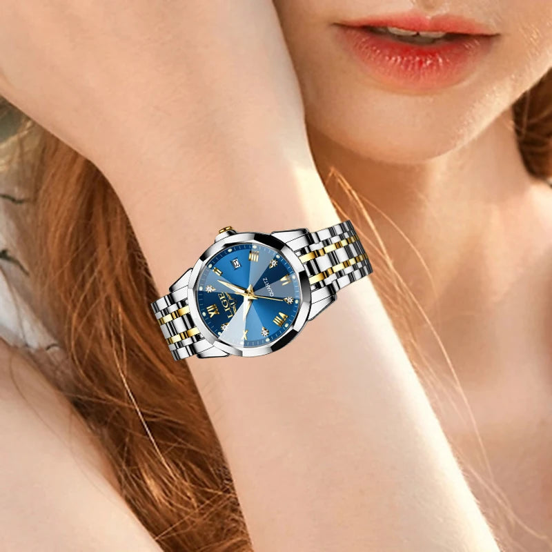 LIGE Top Luxury Elegant Women Watch Fashion Ladies Watch Waterproof Luminous Quartz Wristwatch Reloj Mujer Girlfriend Gifts+Box