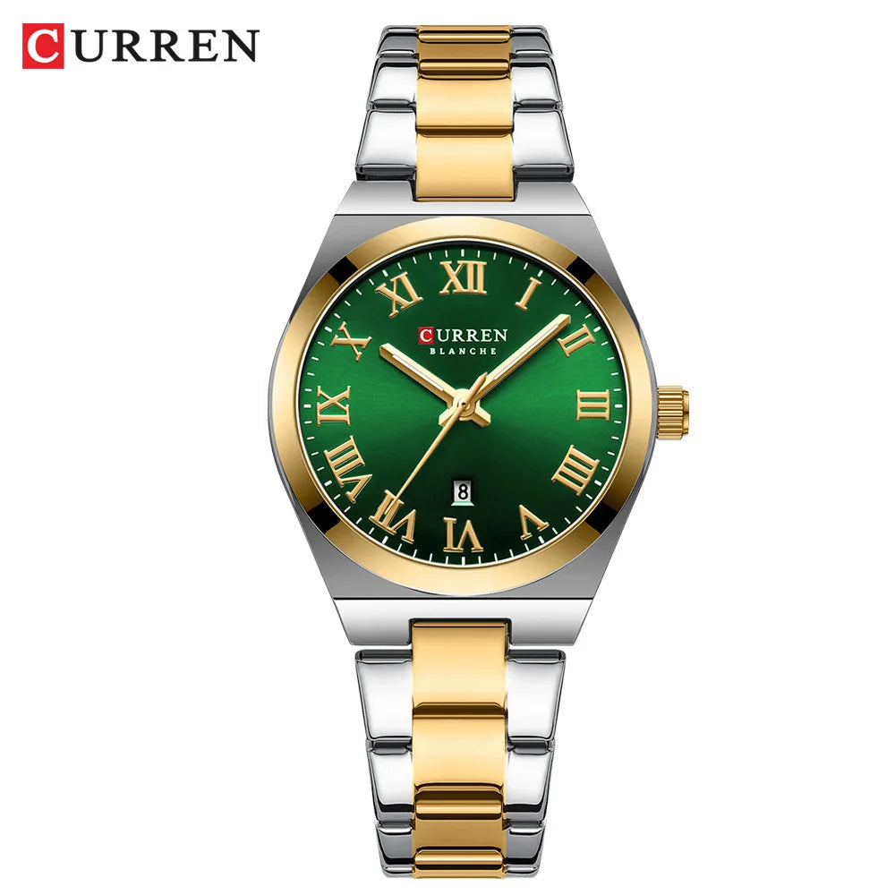 Curren 9095 Women's Luxury Watch - Elegant Stainless Steel Waterproof Quartz Timepiece