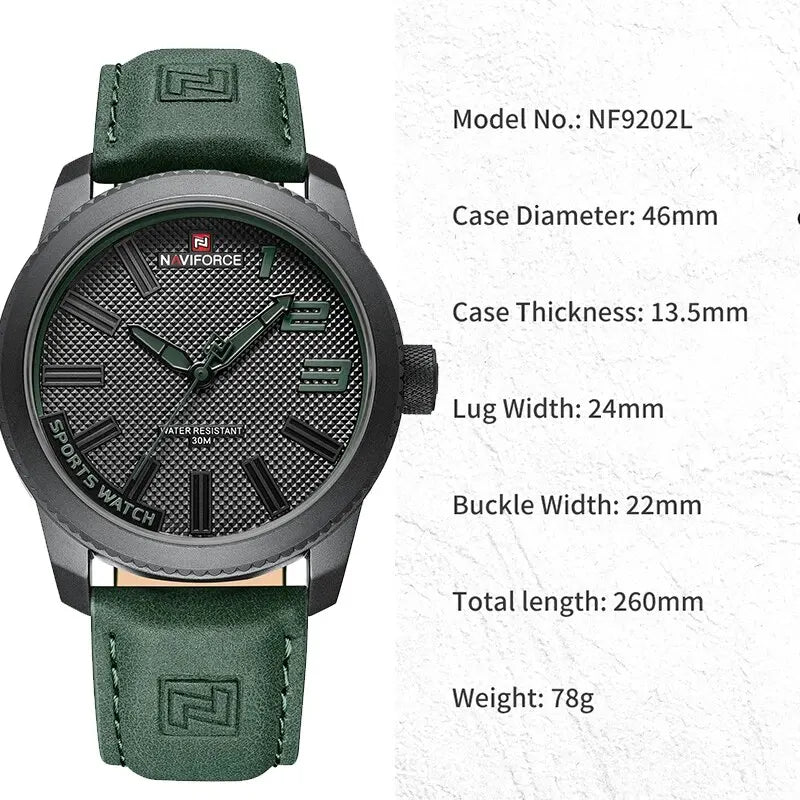 The Shockproof Ranger - Military Leather Sport Watch