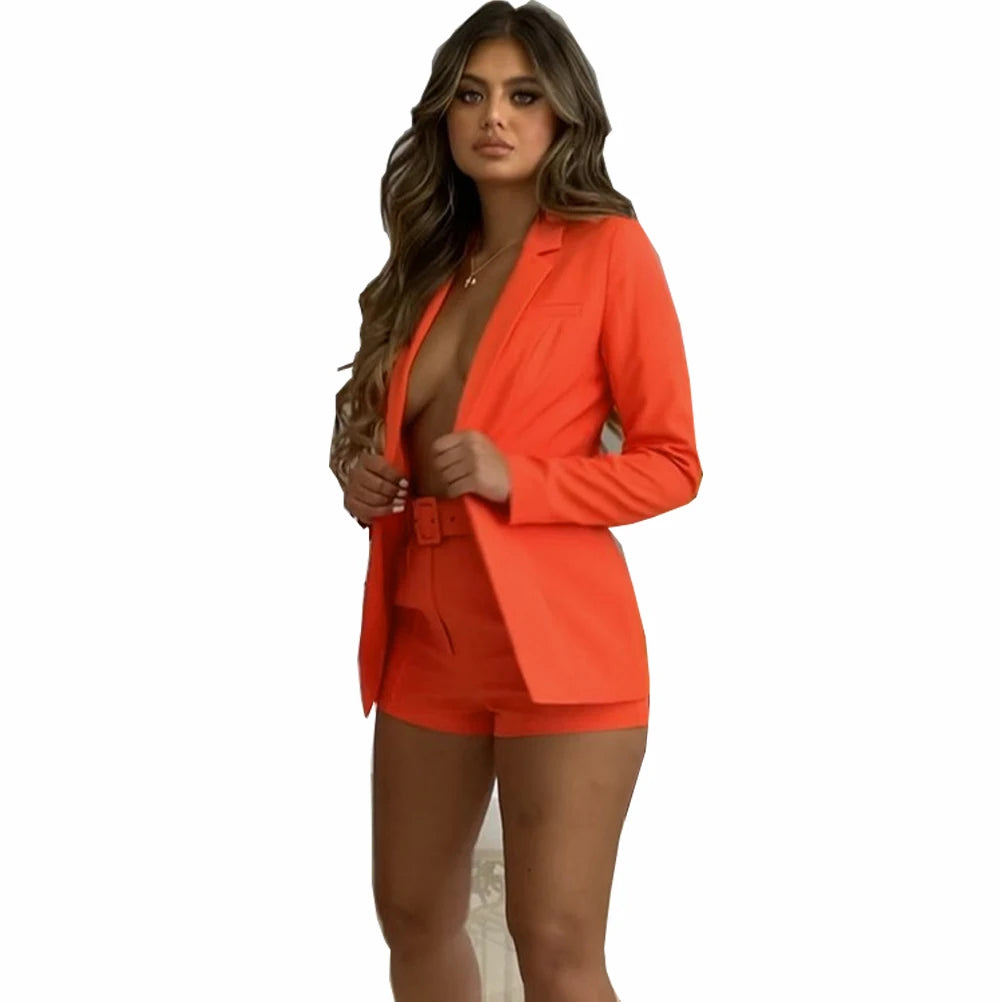 Suit Coat Women's Spring 2023 Women's Fashion Set Cross border Small Suit Belt in Europe and America