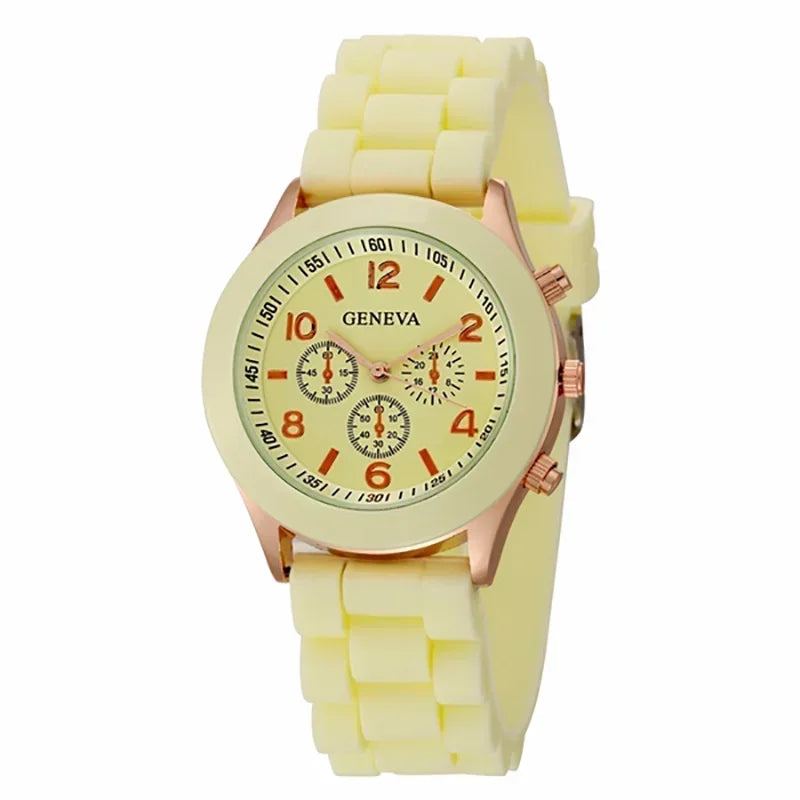 Premium Women's Luxury Quartz Watch - Silicone Strap Fashion Timepiece