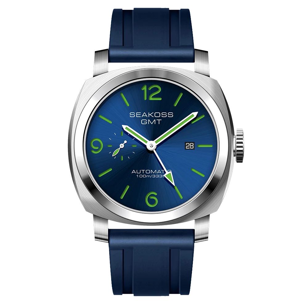 SEAKOSS GMT Super Luminous Diving Automatic Mechanical Watch Men 10ATM 1963 Original 2557 Movement Calendar Sapphire Wristwatch