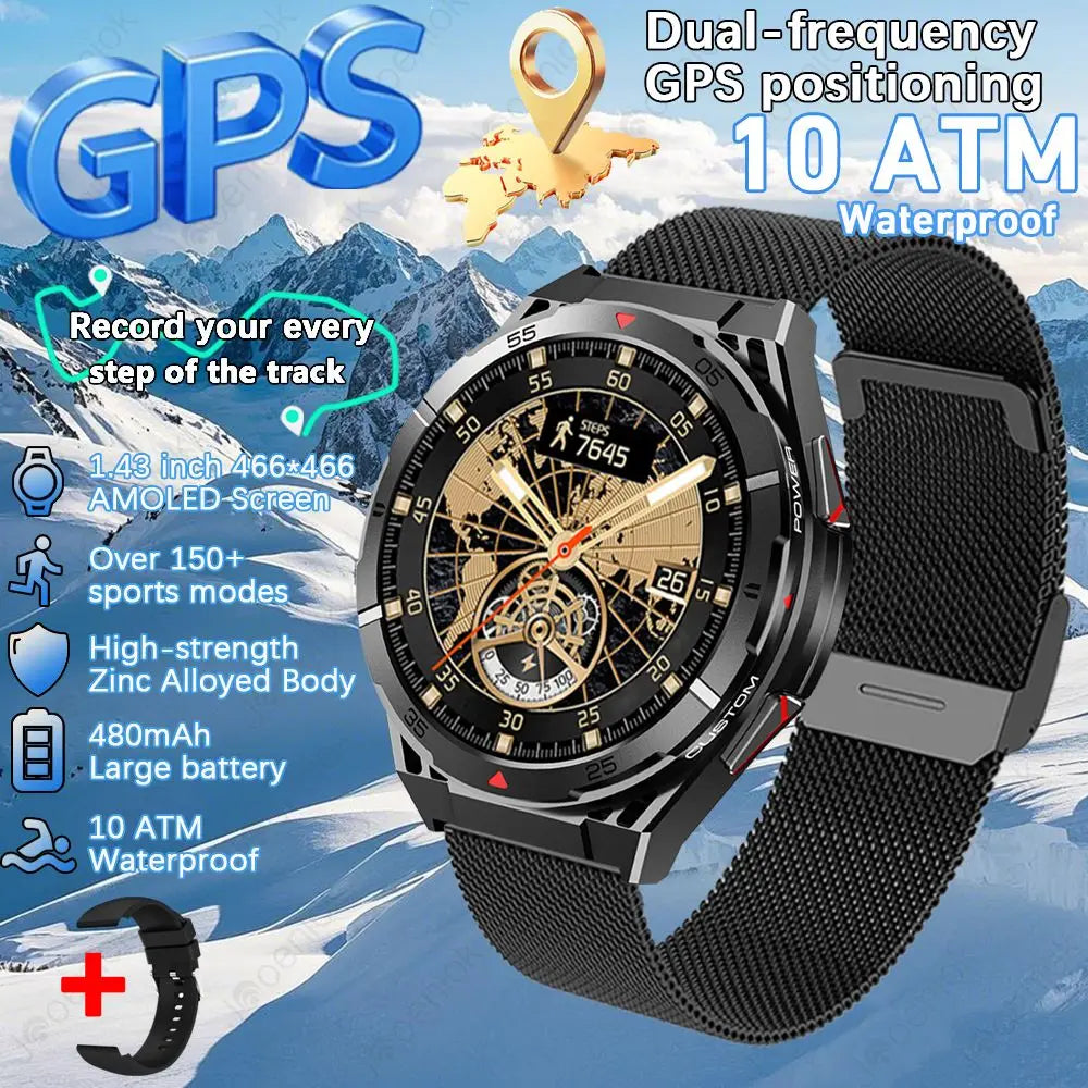 For HUAWEI Dual-Band satellite GPS Sports Smartwatch 1.43'' AMOLED Screen Compass BT 10ATM Waterproof SWIM SmartBracele 2025 New