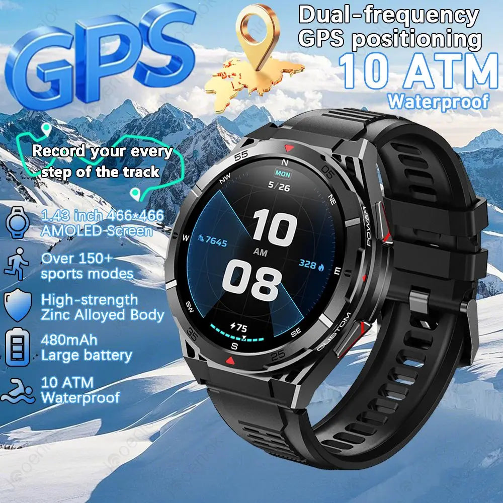 For HUAWEI Dual-Band satellite GPS Sports Smartwatch 1.43'' AMOLED Screen Compass BT 10ATM Waterproof SWIM SmartBracele 2025 New