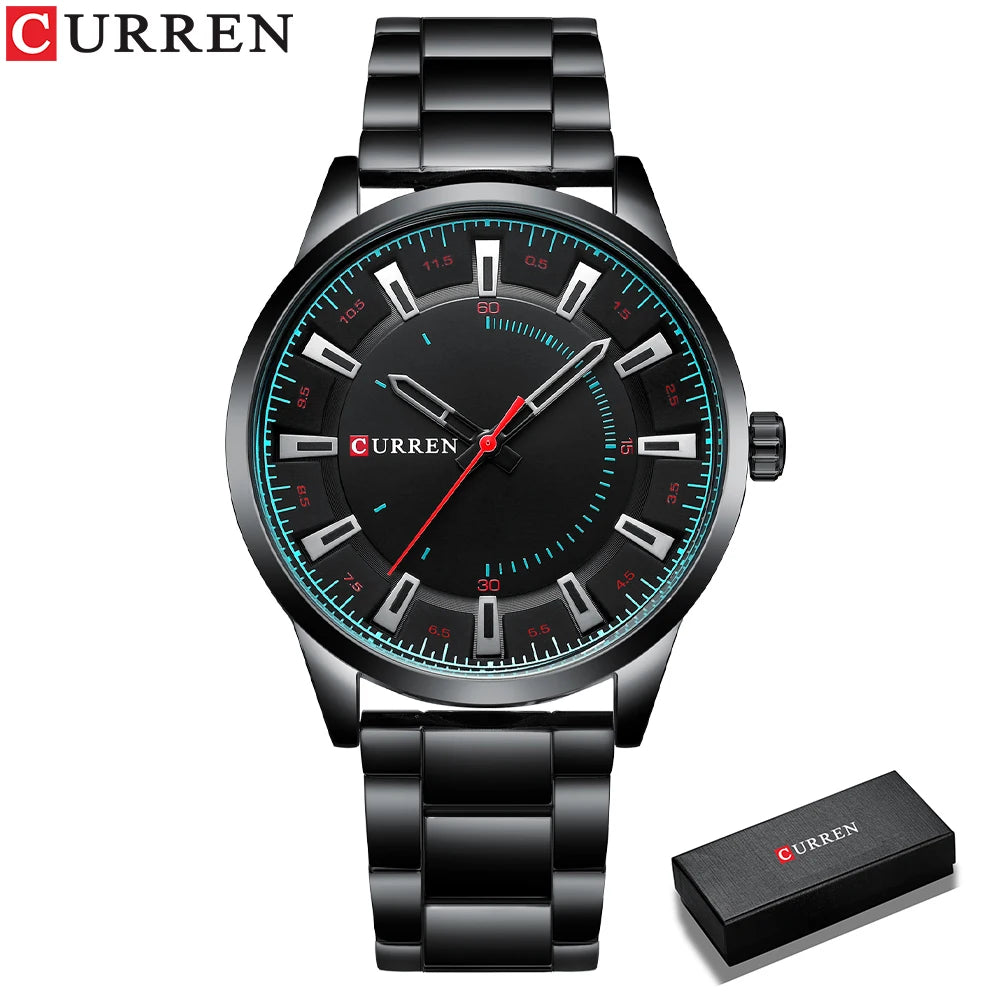 CURREN 8406 Men's Ultra-Thin Business Watch - Stainless Steel Luxury Timepiece