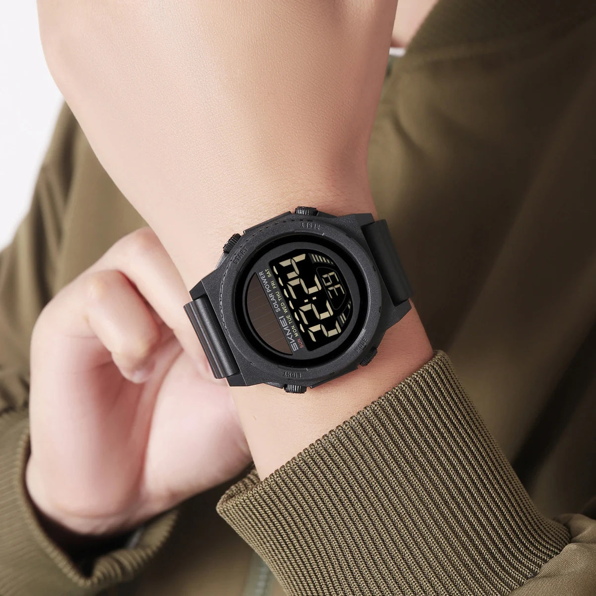 SKMEI Multifunctional Digital Watch Solar Energy Sports Electronics Watches For Men Fashion 5Bar Waterproof Chrono Wristwatches