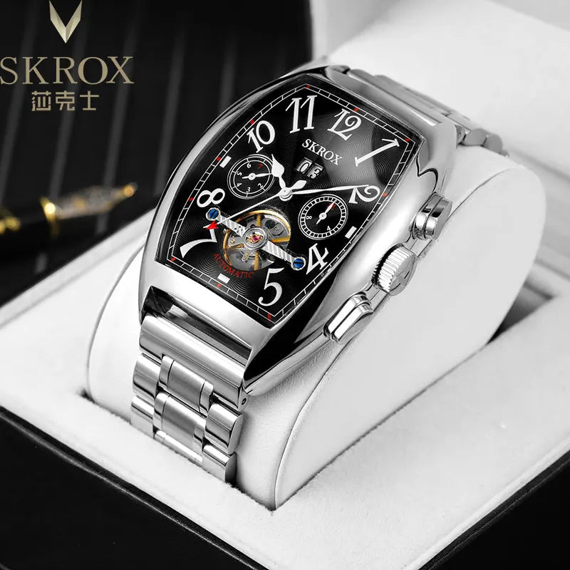 Original Tonneau Tourbillon Automatic Movement Man Watch Mechanical Male Wrist Watches Vintage Luxury Brands Clockwork