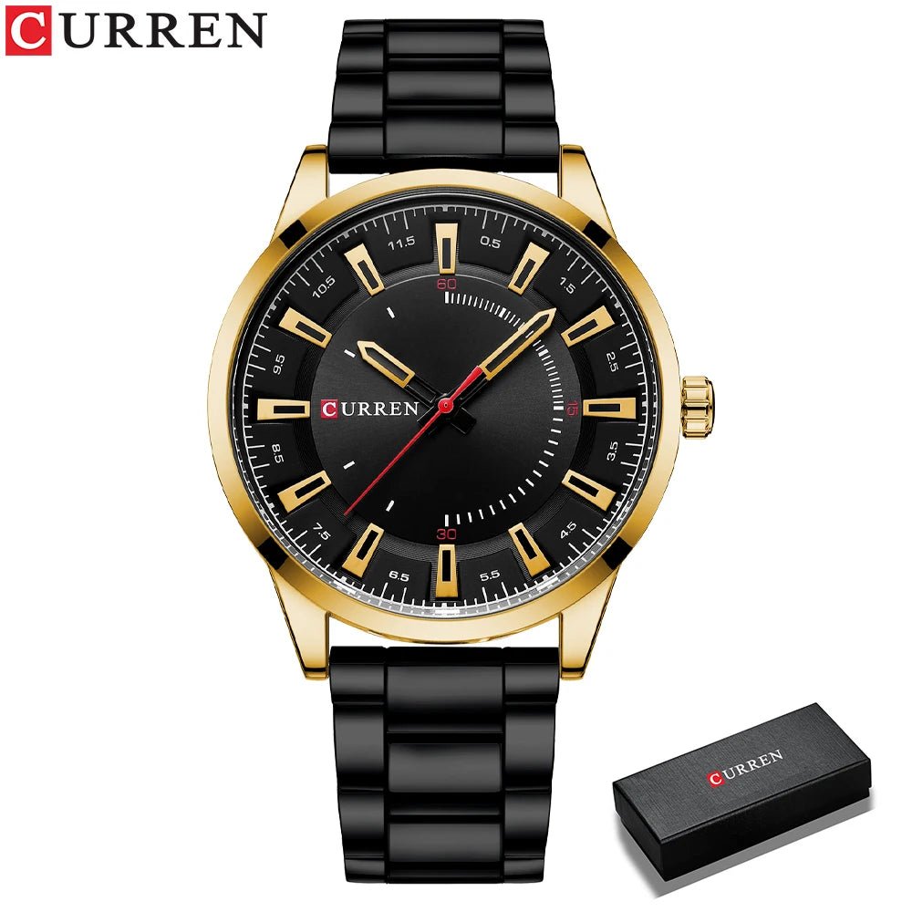 CURREN 8406 Men's Ultra-Thin Business Watch - Stainless Steel Luxury Timepiece