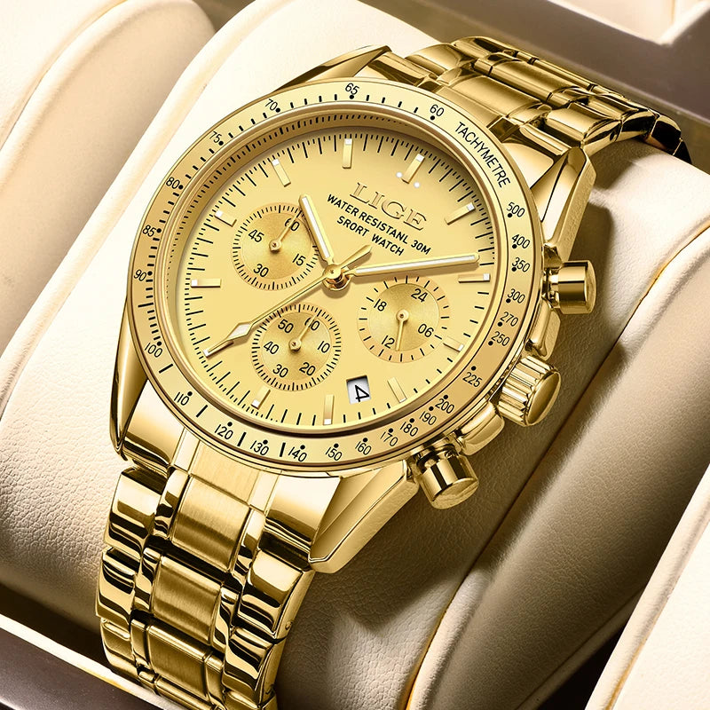 LIGE Titanium Pro - Full Steel Waterproof Business Chronograph