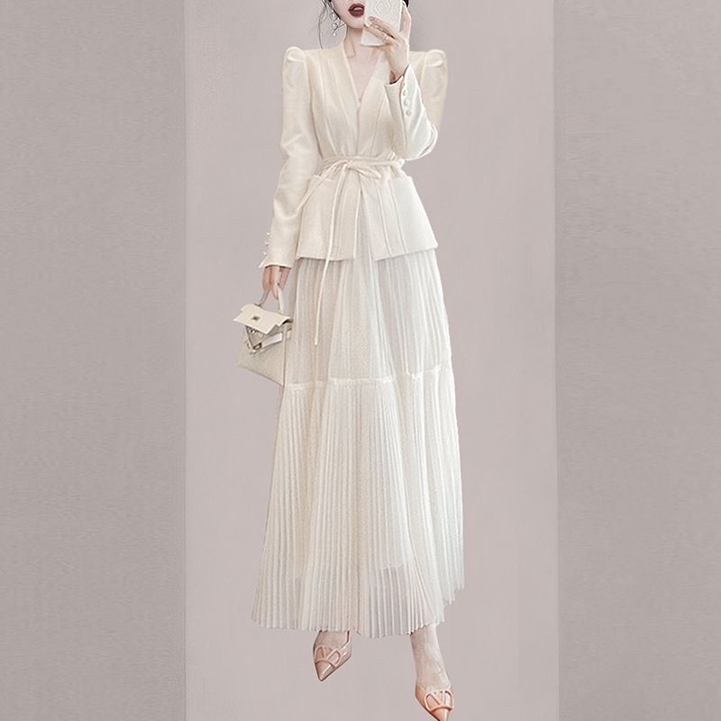 UNXX 2025 High-end Custom Floral Suits Women Spring and Autumn Matching Set Elegant Blazer Pencil Skirt 2 Pieces Office Lady