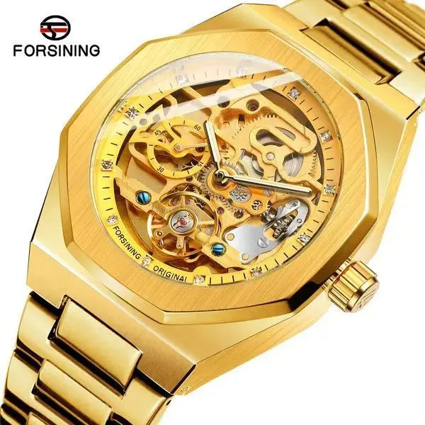 3D Diamond Skeleton Tourbillon Watch - Military Automatic