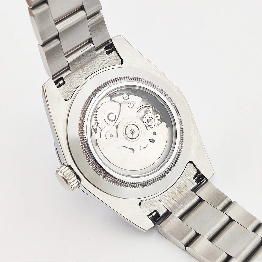 NH34 GMT Watch Automatic Mechanical Dual Time-zone Waterproof Luminous Indexes Sapphire crystal Customizable Watches for Men