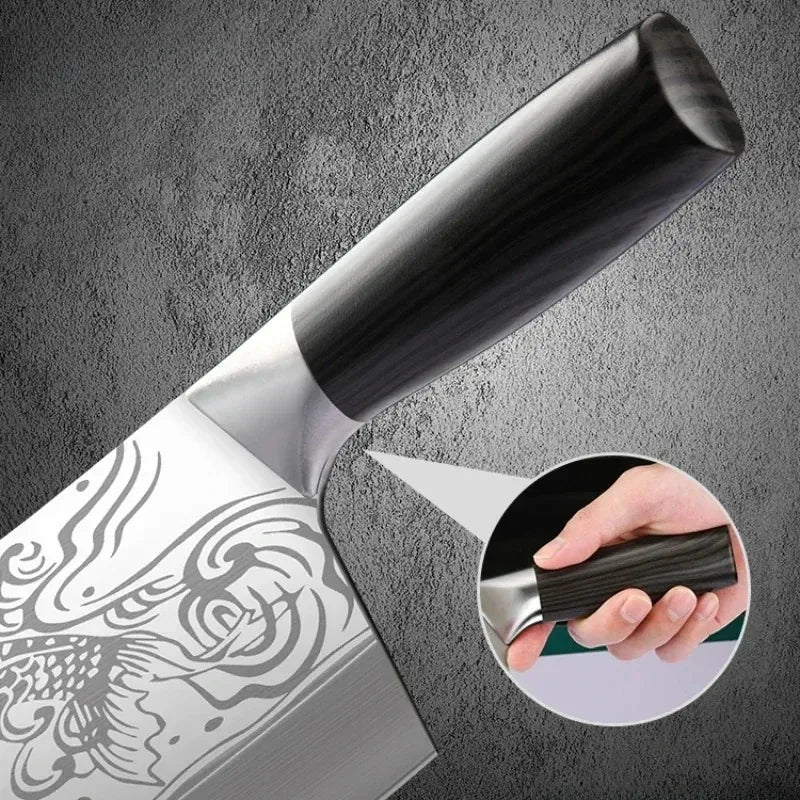 PLYS Stainless Steel Chef Specialized Knives,Kitchen Knife Set, Household Sharp Slicing Meat Chopper Boning Knife