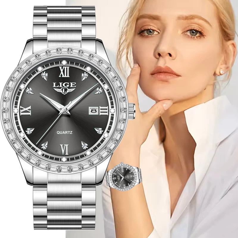 LIGE Femme Elegance - Luxury Women's Waterproof Date Watch
