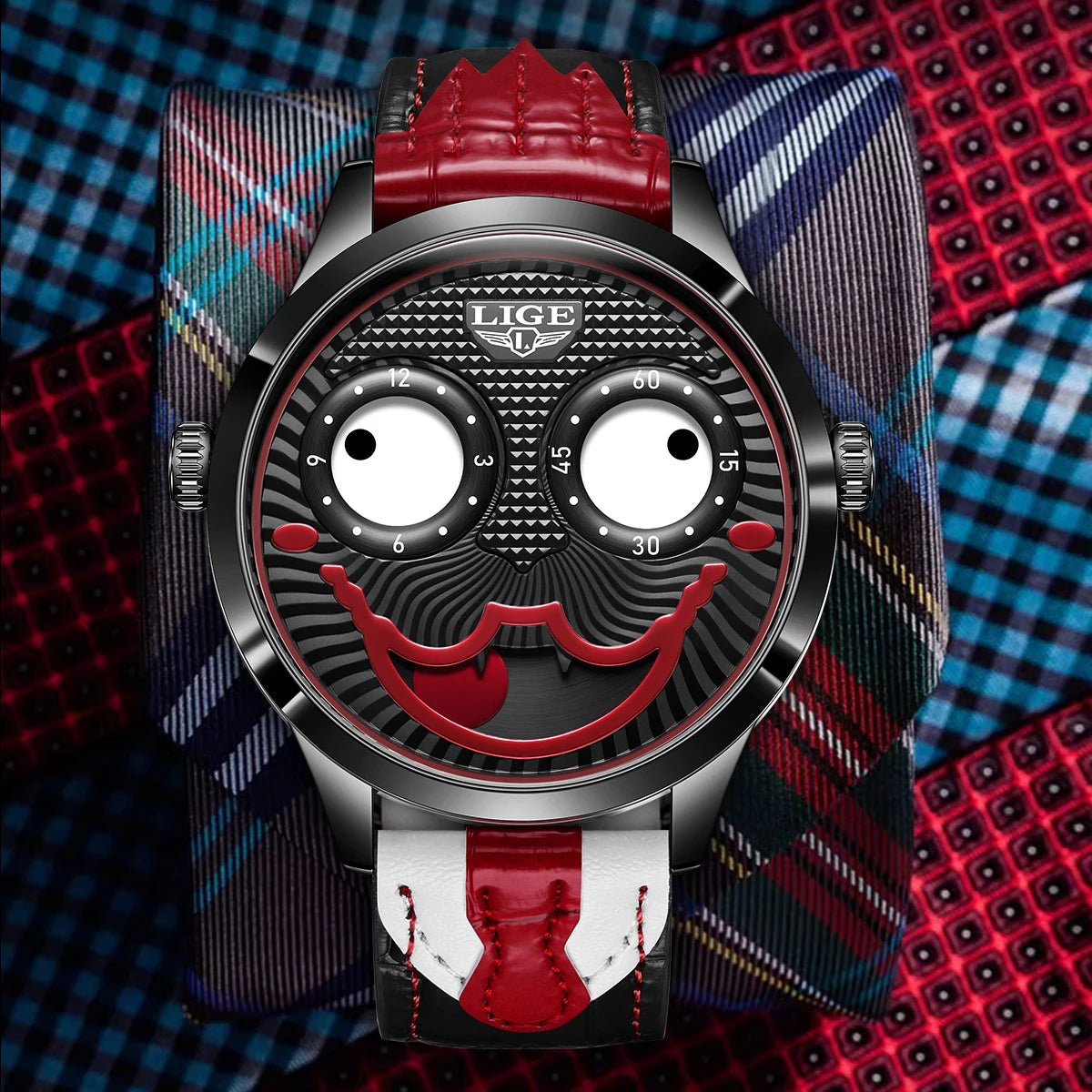 LIGE Joker's Edge - Unique Clown Dial Fashion Statement Watch