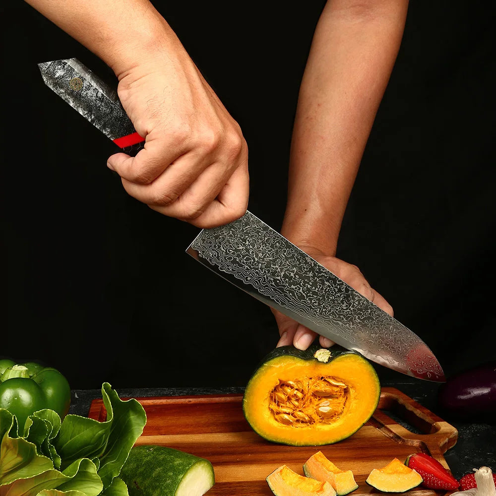 AMBER Kitchen Knife Set VG10  Damascus Steel Chef Knife Kitchen Accessories Professional Chef knives Cooking Tools