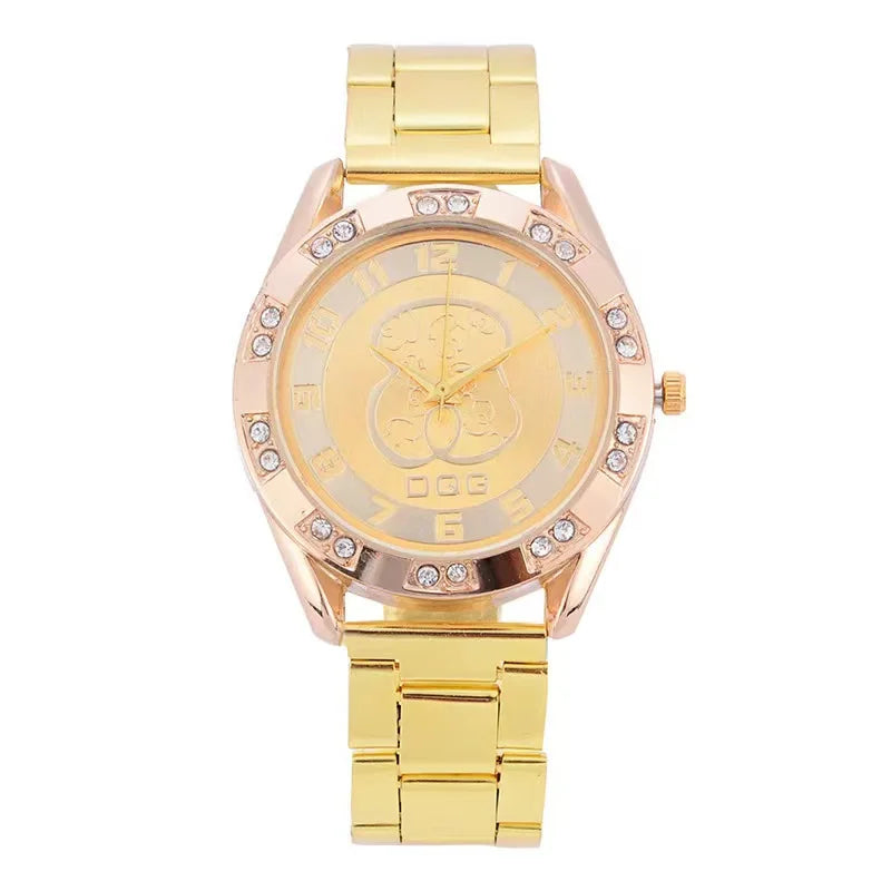 Luxury Ladies Watches High Quality Stainless Steel Women Quartz Watch For Women Reloj Mujer Dress WristWatch Bear Clock 2024