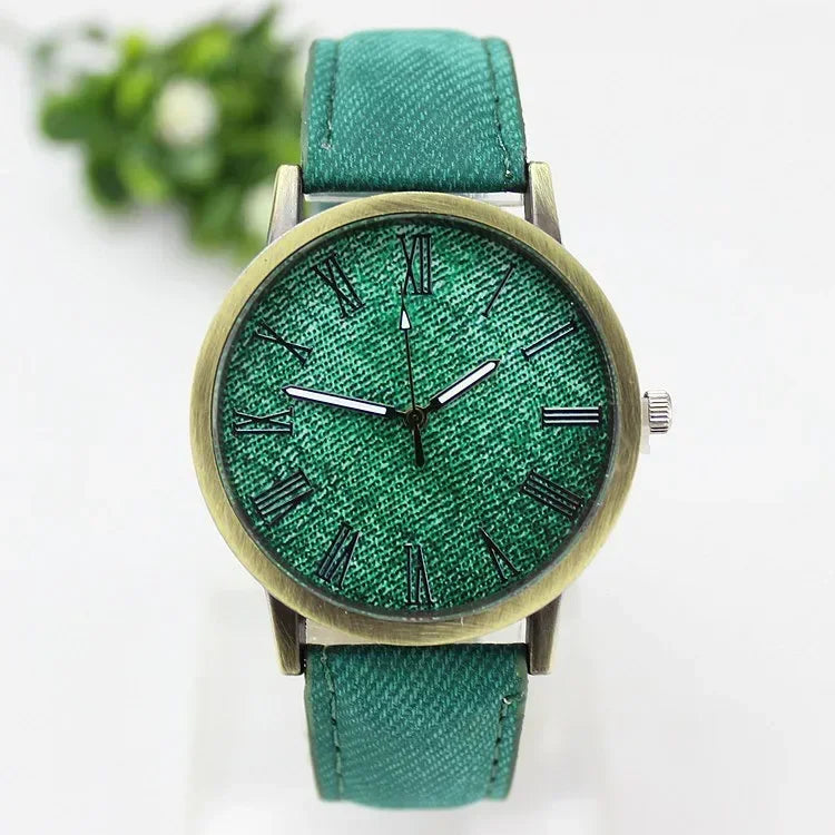New Fashion Men Casual Quartz Watch Women Jean Fabric Leather Strap Dress Watches Relogio Feminino Ladies Wristwatch Hot Clock