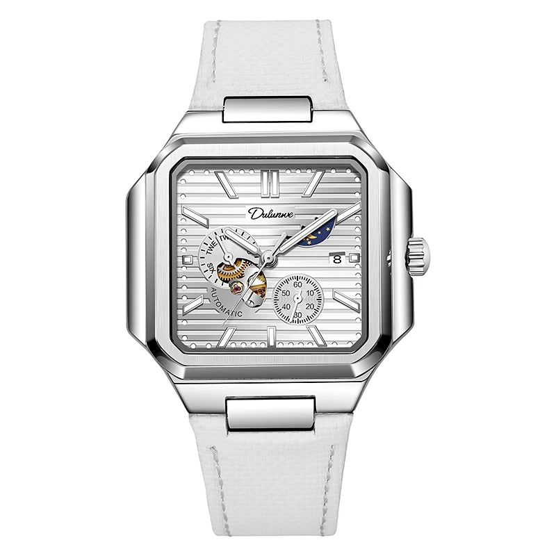 Fashion Men's Moon Phase Sport  Watch Automatic Mechanical Waterproof Luminous Wrist Watches Men Clock Horloges Mannen