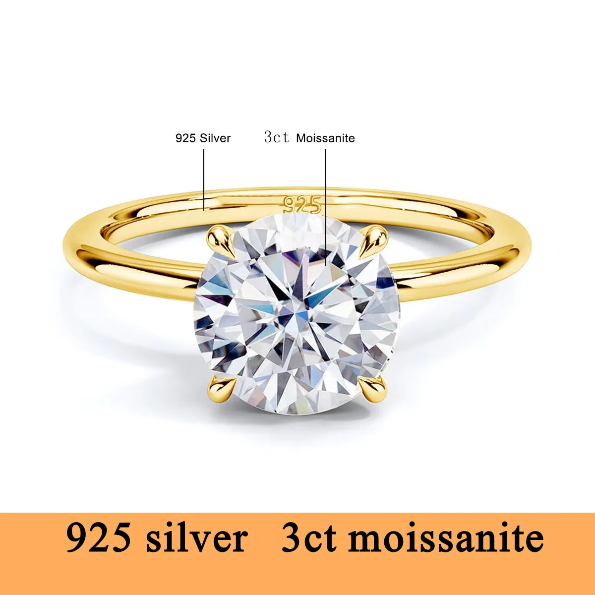 14K Gold Moissanite Women's Ring