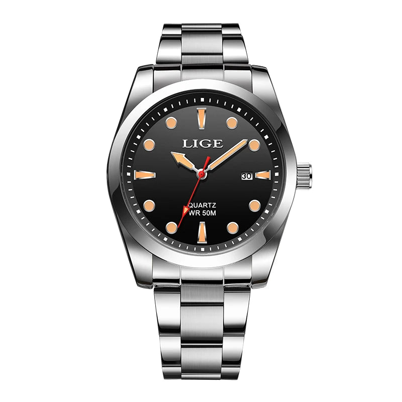 LIGE SlimTech Pro - Ultra-Thin 5ATM Waterproof Sport Chronograph