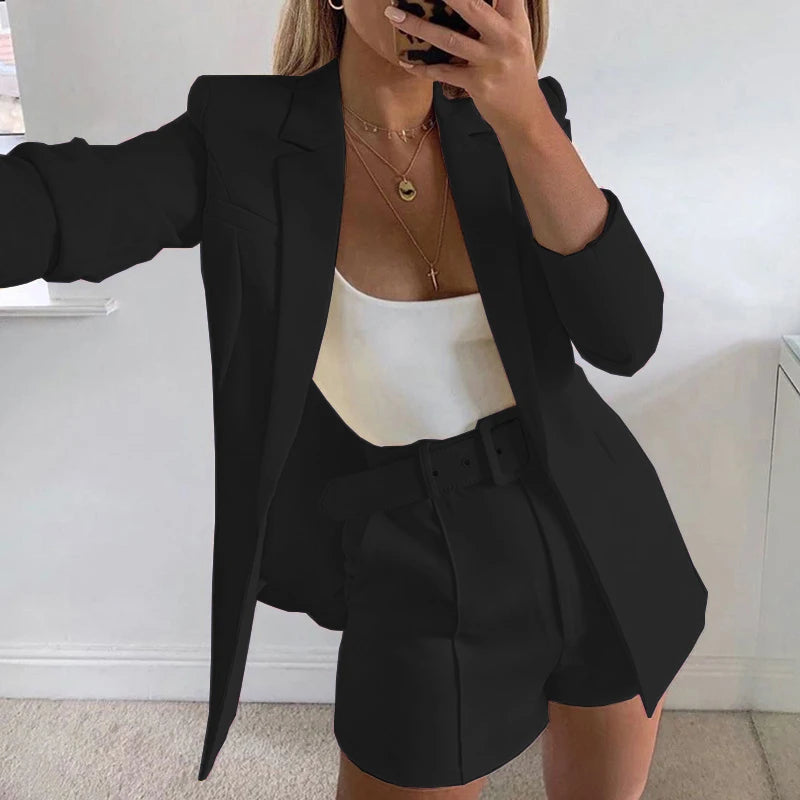 Suit Coat Women's Spring 2023 Women's Fashion Set Cross border Small Suit Belt in Europe and America