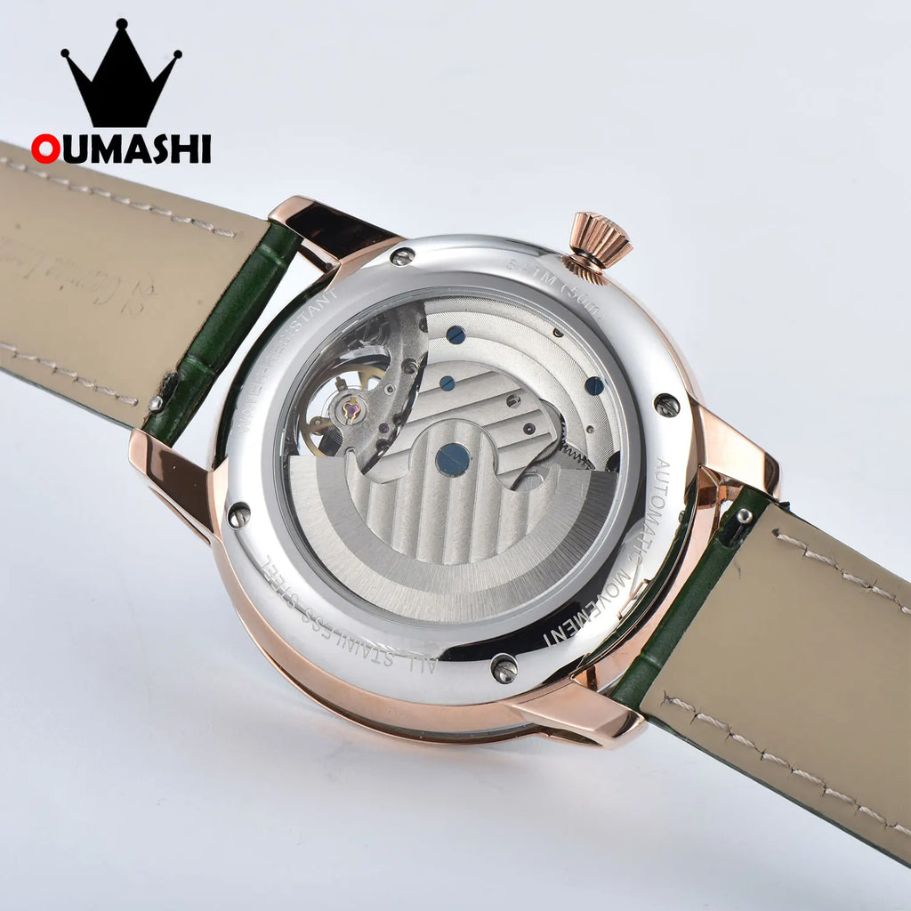 OUMASHI-46mm Tourbillon Watch Luxury Fashion casual personality trend Waterproof Snake Year mechanical men's watch