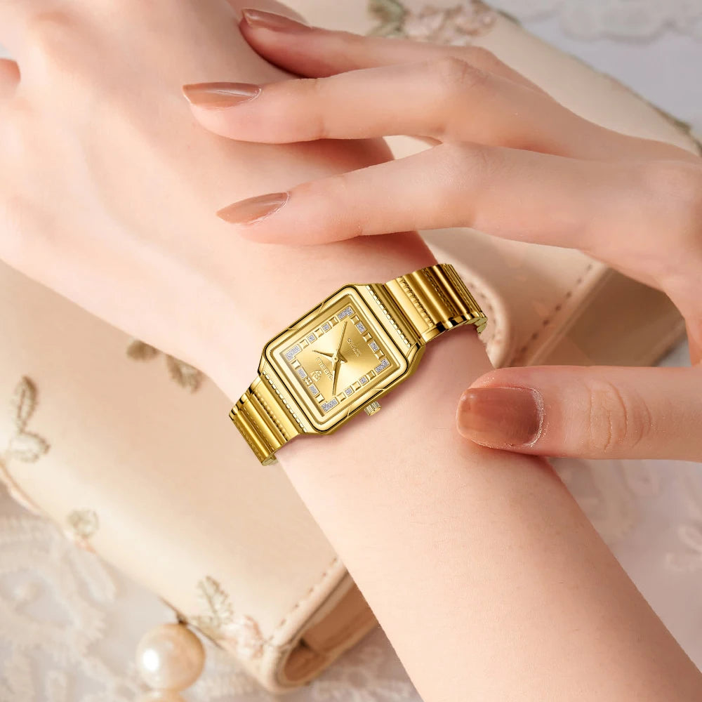 Top Brand Luxury Quartz Watch For Women Lady Stainless Steel Strip Watch Fashion Waterproof Wristwatch Relogio Feminino