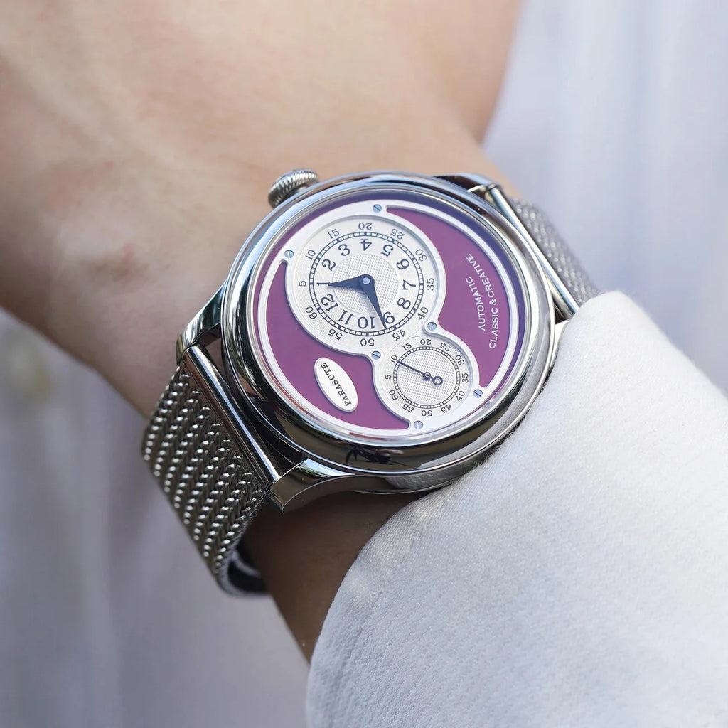 Premium 40mm Automatic Watch - Sapphire Crystal & Enamel Dial with Small Seconds