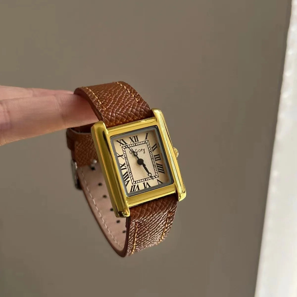 Fashion Watch for Women Red Leather Strap Ladies Dress Watch Square Dial Brand Quartz Wristwatches Dropshipping Luxury Clock