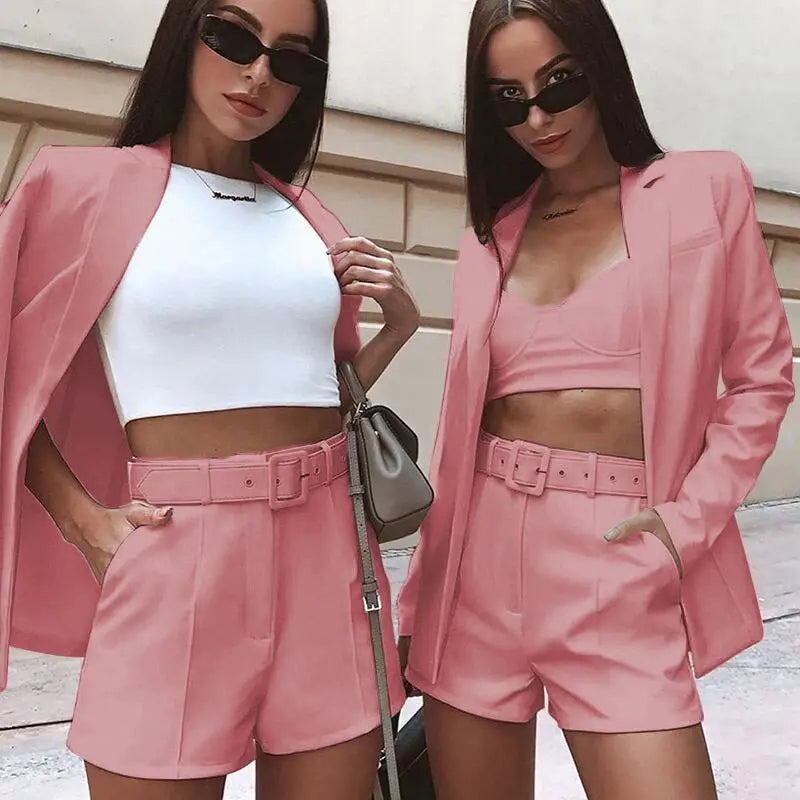 Suit Coat Women's Spring 2023 Women's Fashion Set Cross border Small Suit Belt in Europe and America
