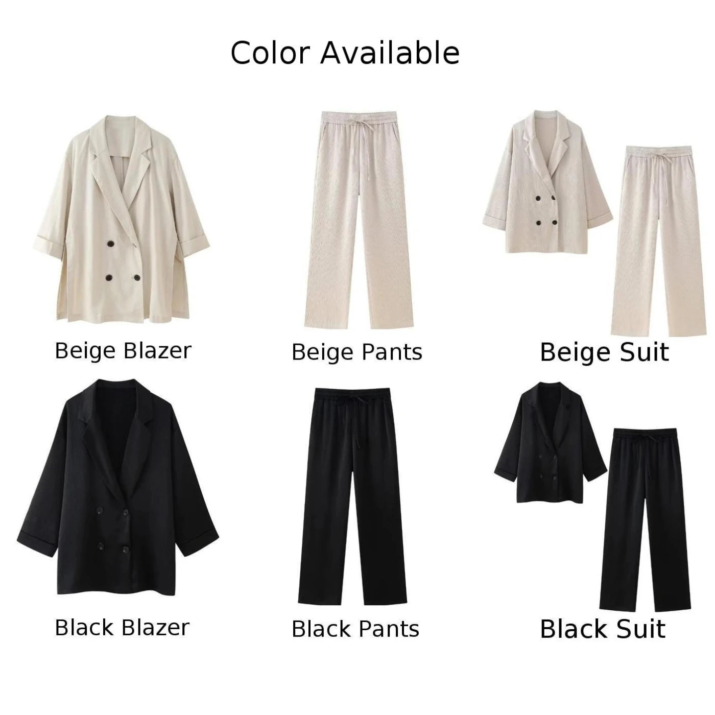 Women Autumn Wrinkle Double Breasted Blazer And Pants Suit Fashion Business Set