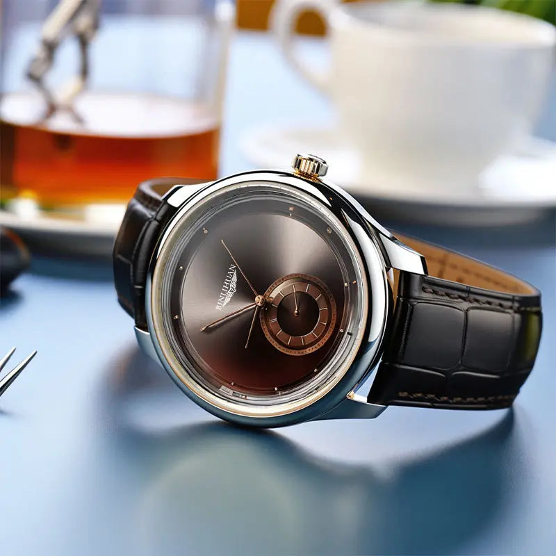 New Men's Fashion Top Watch Simple Digital Quartz Watch Casual Black Leather Students Clock Dress Watches 2025 Reloj Hombre