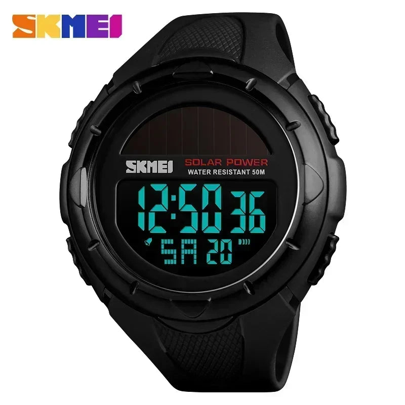 SKMEI 1405 Solar For Power Enviormentally Alarm Male Clock reloj hombre Men Luminous Watches  Sport Digital Mens Wristwatches