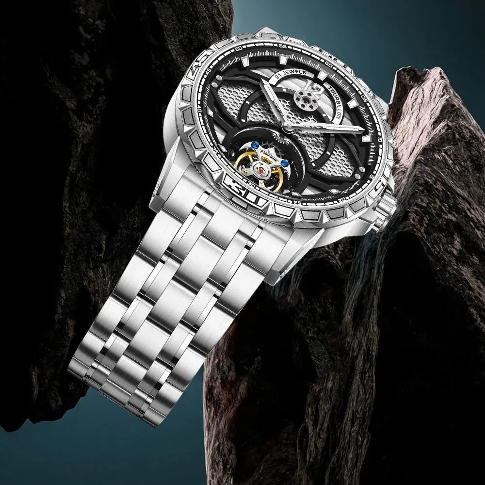 42mm watch New Design Automatic Watch Men's Manual tourbillon Mechanical Watch Luxury Clock Waterproof men's watch