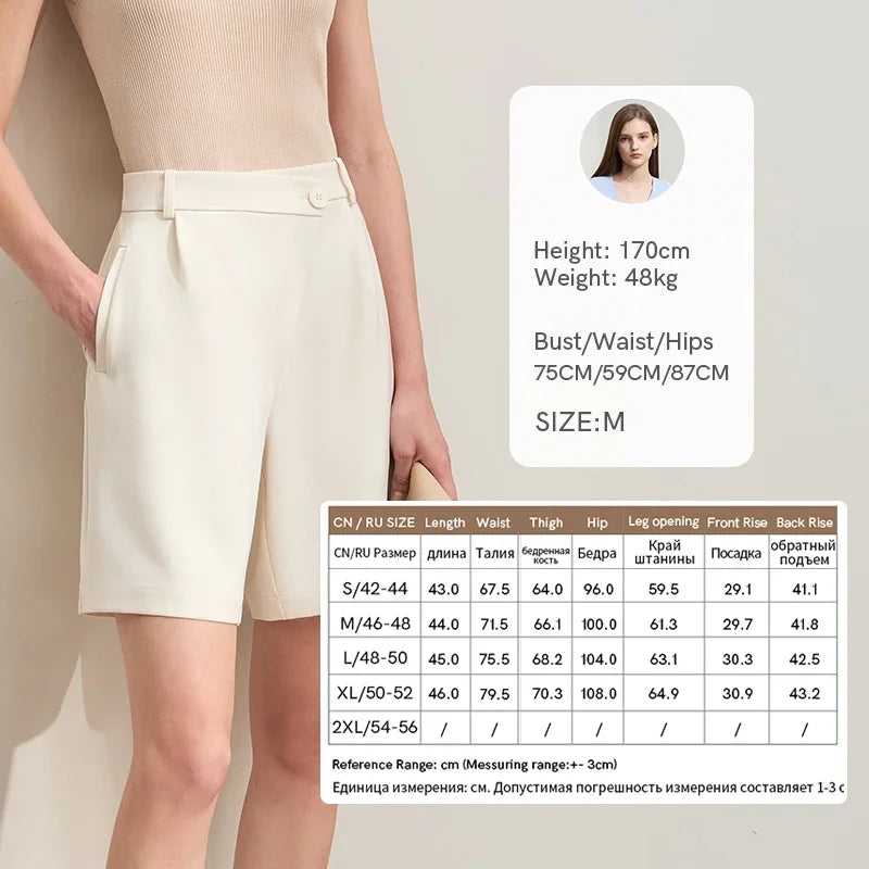 AMII Minimalist Women's Blazer Jacket Shorts 2025 Spring New Fashion Trun Down Collar Mid Length Jacket Basic Shorts 12541161
