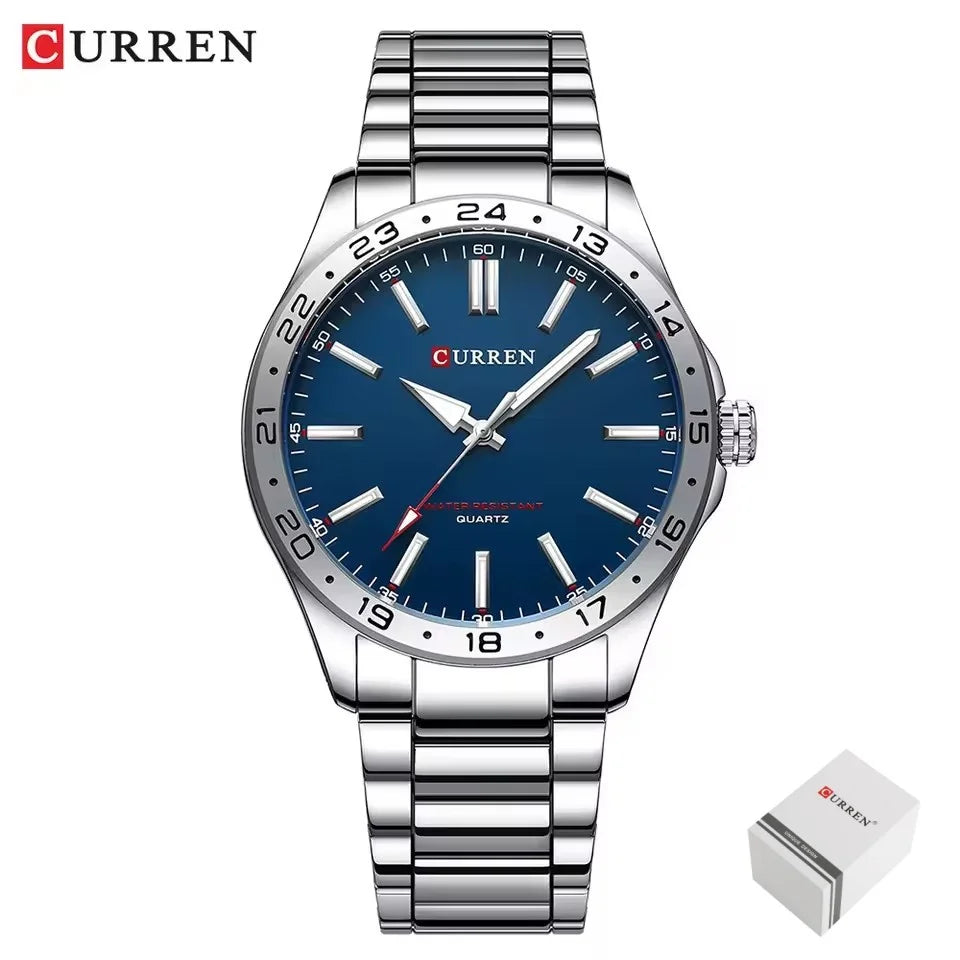 CURREN 8452 Men's Quartz Watch - Simple Fashion Business Stainless Steel