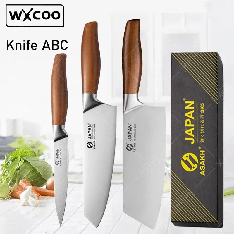 WXCOO Professional Japanese Chef's Knife Hand Forged Kitchen Knife Set Cooking Sashimi Knives Fruit Peeling & Slicing Knife