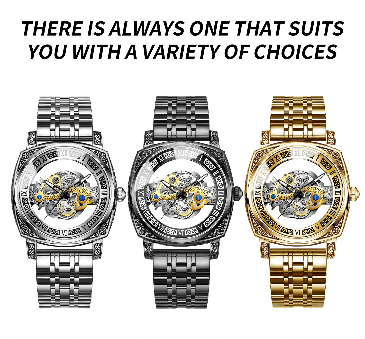 BINBOND Top Brand New 432 Tourbillon Men's Fully Automatic Luminous Hollow Watch Fashion Sports Non Mechanical Watch 2025