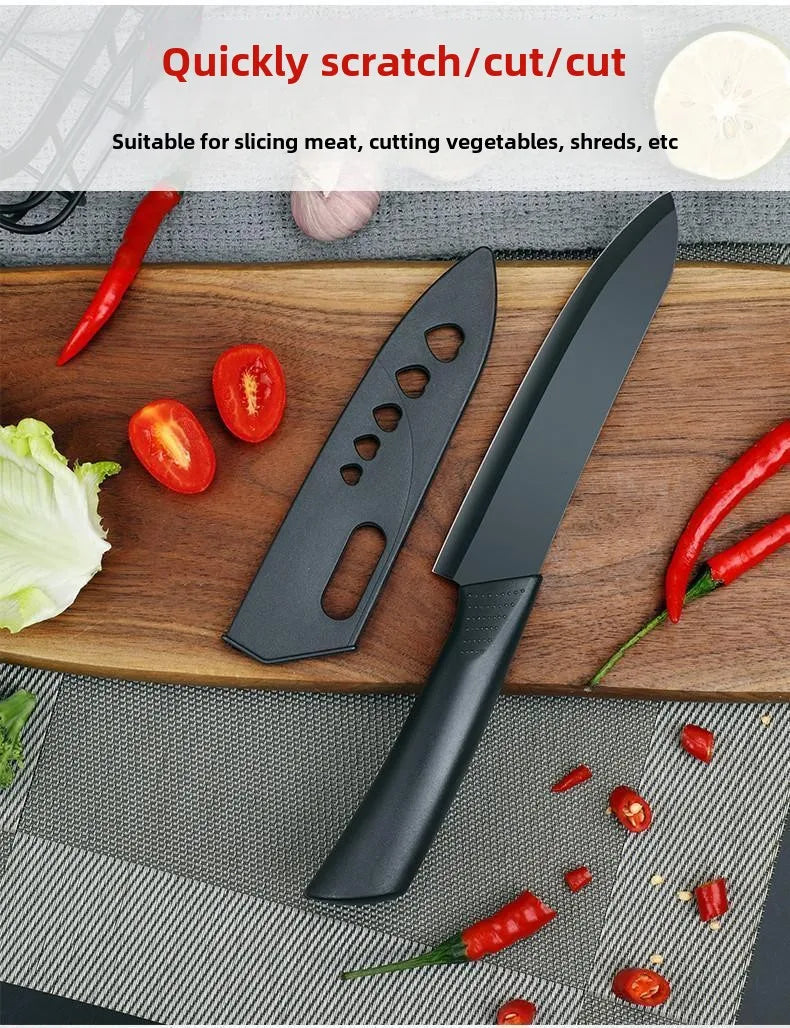Kitchen Knife Set Chef Knife Black Steel Vegetable Knife Black Fruit Knife Household Kitchen Knife Black Blade