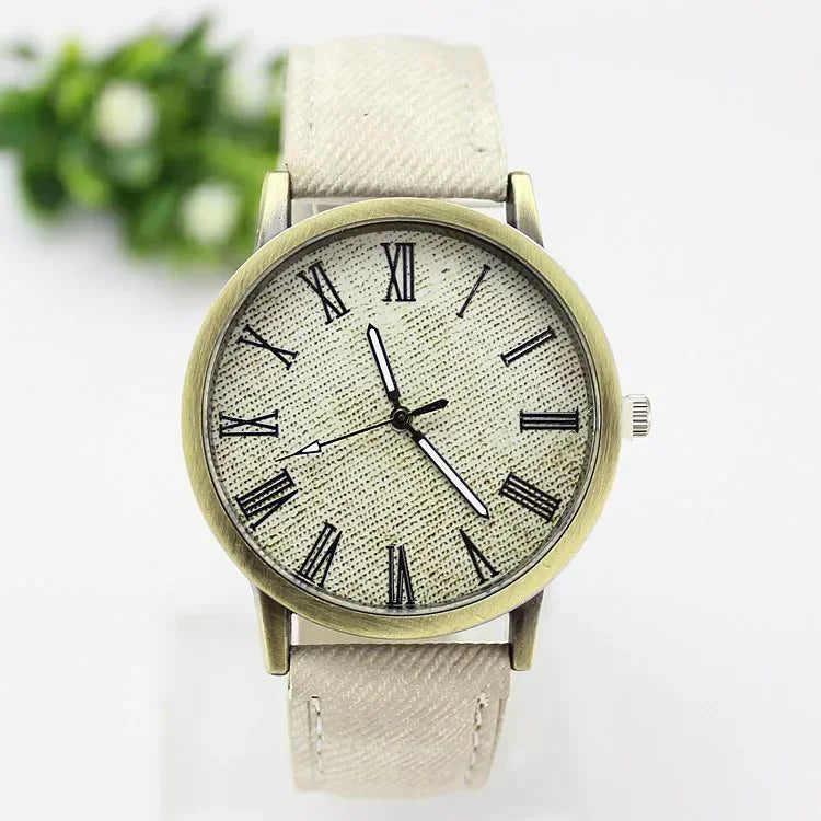 New Fashion Men Casual Quartz Watch Women Jean Fabric Leather Strap Dress Watches Relogio Feminino Ladies Wristwatch Hot Clock
